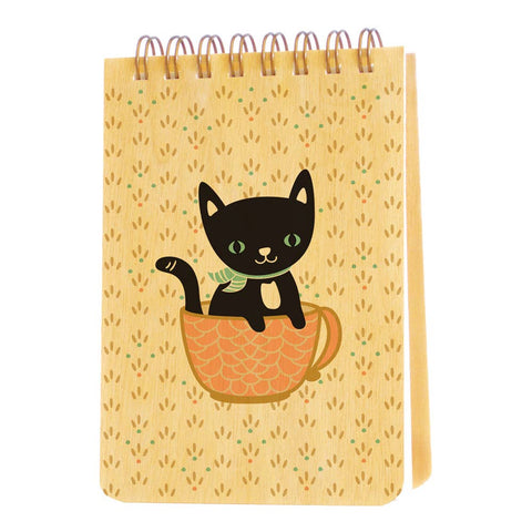 Cuppa Kitty Wood Mini Notepad