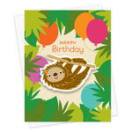 Forest Sloth Sticker Birthday Card